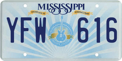 MS license plate YFW616