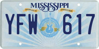 MS license plate YFW617