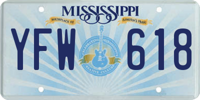 MS license plate YFW618