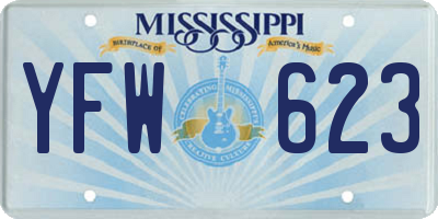 MS license plate YFW623