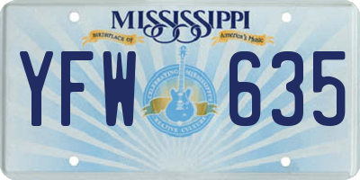 MS license plate YFW635