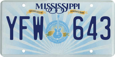 MS license plate YFW643