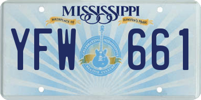 MS license plate YFW661