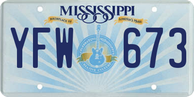 MS license plate YFW673