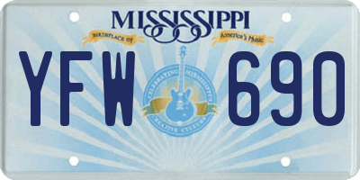MS license plate YFW690