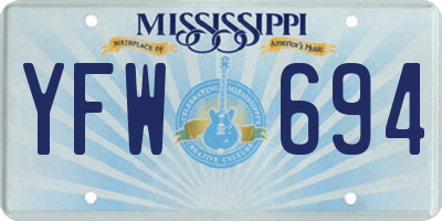 MS license plate YFW694