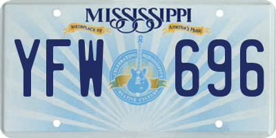 MS license plate YFW696