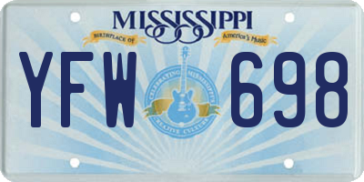 MS license plate YFW698
