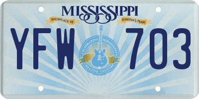 MS license plate YFW703