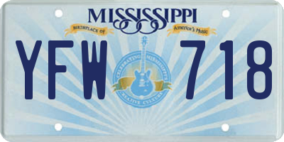 MS license plate YFW718