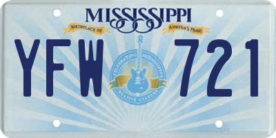 MS license plate YFW721