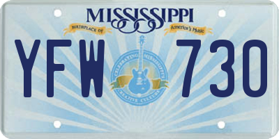 MS license plate YFW730
