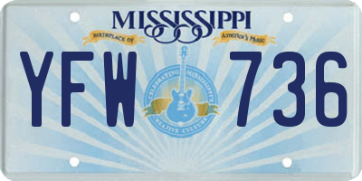 MS license plate YFW736