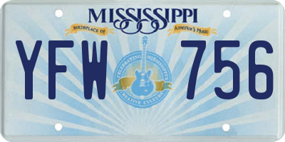 MS license plate YFW756