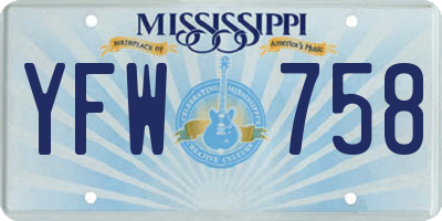 MS license plate YFW758