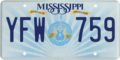 MS license plate YFW759