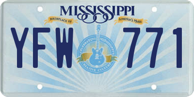MS license plate YFW771
