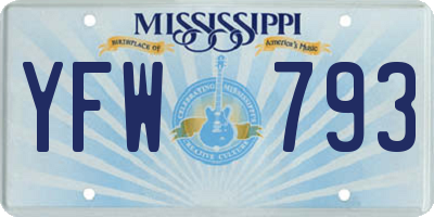 MS license plate YFW793