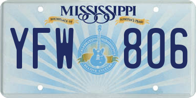 MS license plate YFW806