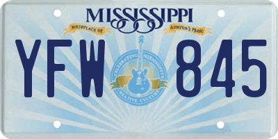 MS license plate YFW845