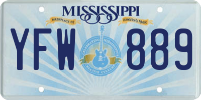 MS license plate YFW889