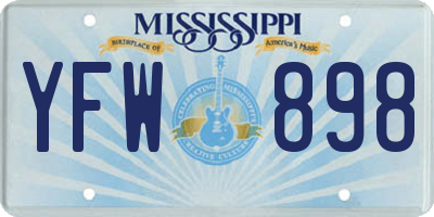 MS license plate YFW898