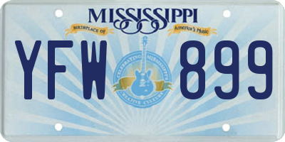 MS license plate YFW899