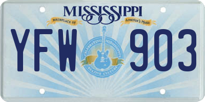 MS license plate YFW903
