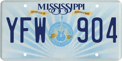 MS license plate YFW904