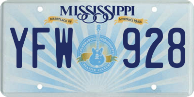 MS license plate YFW928
