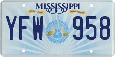 MS license plate YFW958