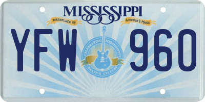 MS license plate YFW960