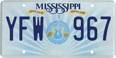 MS license plate YFW967