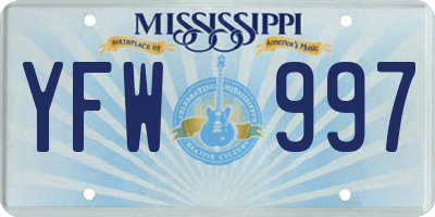 MS license plate YFW997
