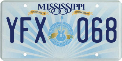 MS license plate YFX068
