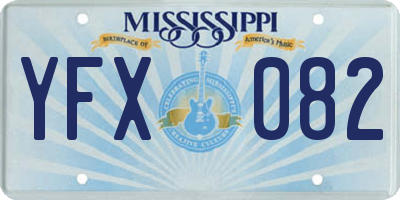 MS license plate YFX082