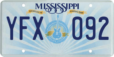 MS license plate YFX092
