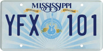 MS license plate YFX101