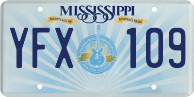 MS license plate YFX109