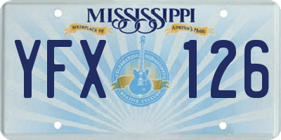 MS license plate YFX126