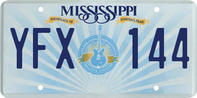 MS license plate YFX144
