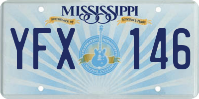 MS license plate YFX146
