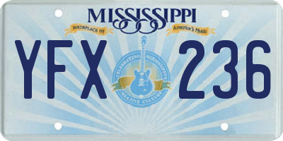 MS license plate YFX236
