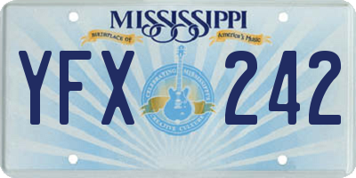 MS license plate YFX242