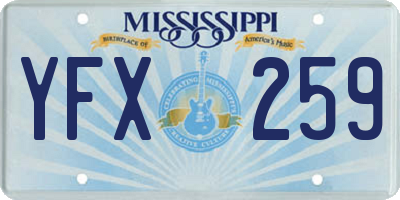 MS license plate YFX259