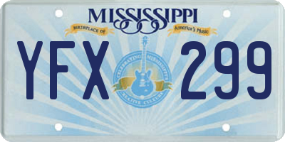 MS license plate YFX299