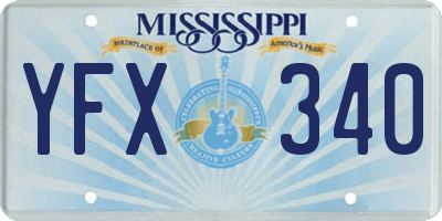 MS license plate YFX340