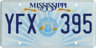 MS license plate YFX395