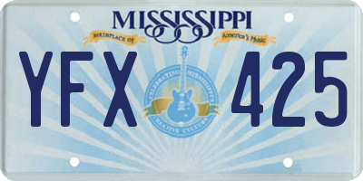MS license plate YFX425
