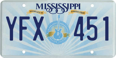 MS license plate YFX451